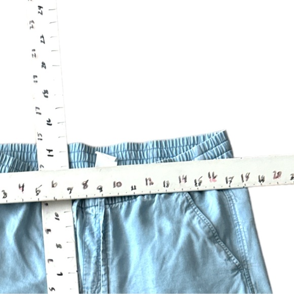 GAP Easy Pants Cotton elastic cord knot waist ankle  length blue Sz L - Picture 4 of 6